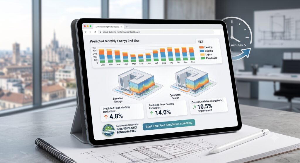 EnergyPlus simulation running in a browser on the FREDS platform