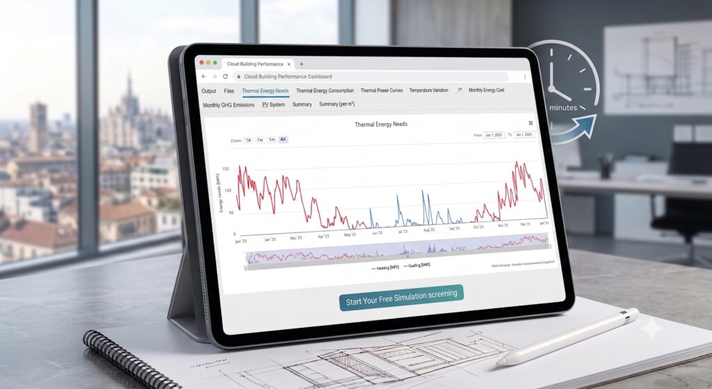 EnergyPlus simulation running in a browser on the FREDS platform